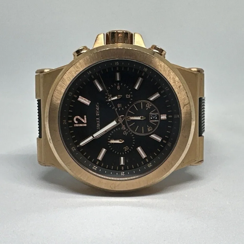 Michael Kors MK8184 Men's Black Silicone Strap Analog Dial Quartz Watch HME646